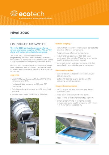 HiVol 3000 High Volume Air Sampler