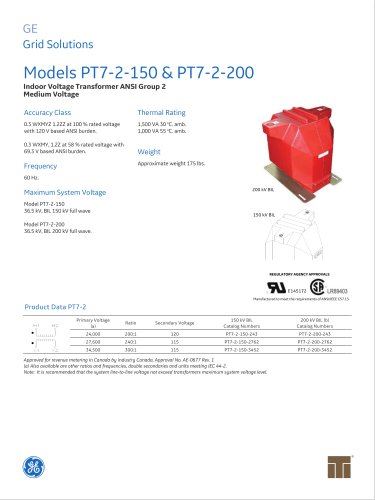 Models PT7-2-150 & PT7-2-200