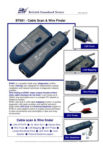 BT601 LAN Cable / Wire Tester