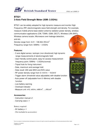 Field Strength Meter BT521