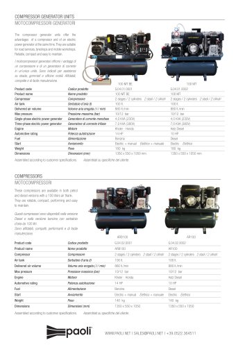 COMPRESSOR GENERATOR UNITS