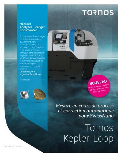 Tornos Kepler Loop - Mesure en cours de process et correction automatique