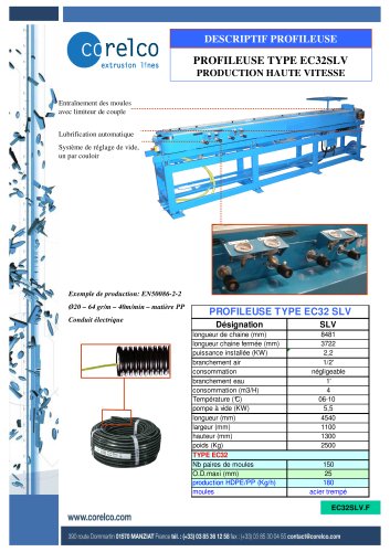 PROFILEUSE TYPE EC32SLV PRODUCTION HAUTE VITESSE