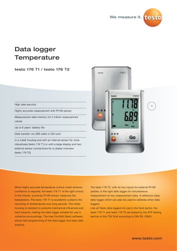 Data logger Temperature - testo 176 T1 / testo 176 T2