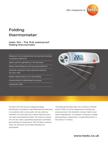 Folding thermometer - testo 104