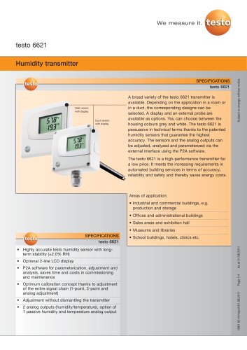 Humidity transmitter - testo 6621