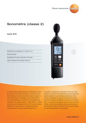 Sonomètre (classe 2) - testo 815