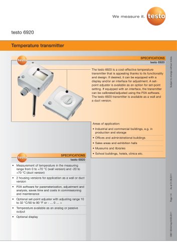 Temperature transmitter - testo 6920