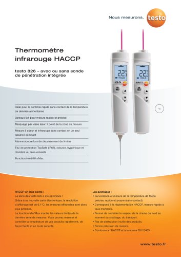 Thermomètre infrarouge HACCP - testo 826