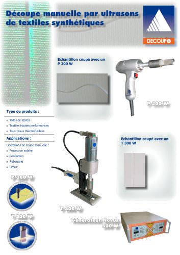 Découpe manuelle par ultrasons de textiles synthétiques