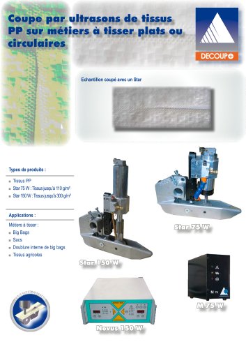 Découpe par ultrasons de tissus PP sur métiers à tisser