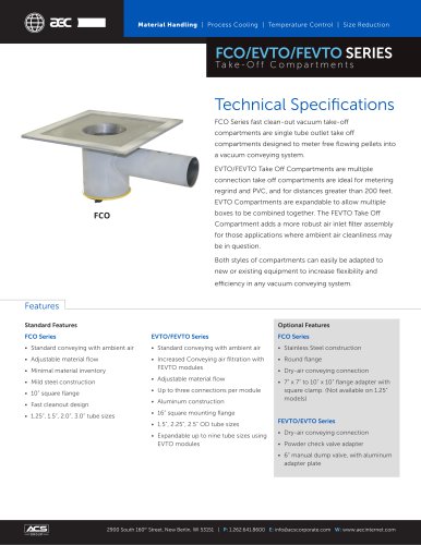 FCO - FEVTO - EVTO Series Vacuum Take Off Compartments