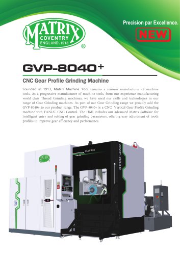 GVP-8040+ CNC Gear Profile Grinding Machine