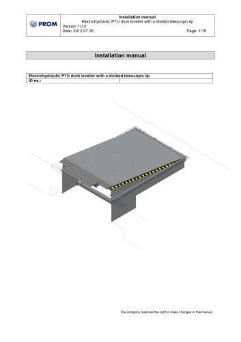 Electrohydraulic PTU leveler with divided telescopic lip - Installation manual