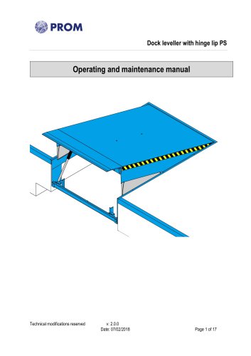 Hydraulic Swing Lip Leveler PS - Operating and maintenance