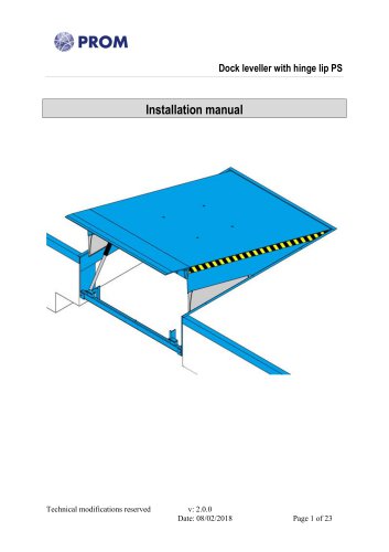 Hydraulic Telescopic Lip Leveler PT - Installation manual