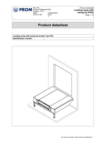 Loading Ramp With Swing Lip Leveler PAS - Technical card