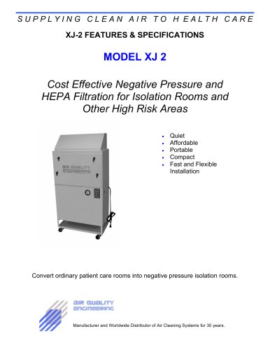  XJ - 2 HEPA Air Cleaner for Filtration in Hospital & Healthcare Settings