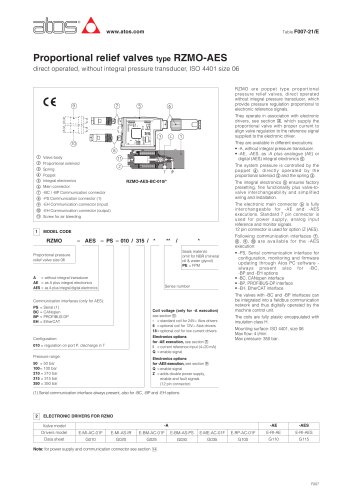 Proportional pressure valves type RZMO-AES