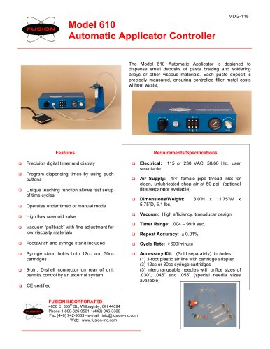 Model 610 Automatic Applicator Controller