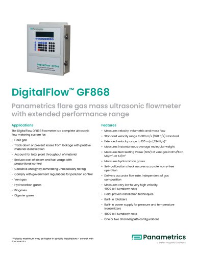 DigitalFlow™ GF868 Datasheet