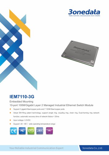 3onedata | IEM7110-3G | 7+3G-port Embedded Industrial Ethernet Switch Module