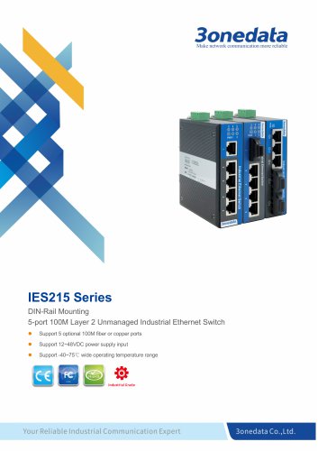 3onedata | IES215 | DIN rail | Unmanaged | 5 ports Industrial Ethernet Switch