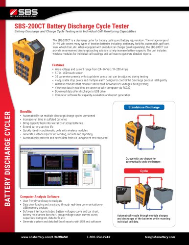 SBS-200CT Battery Discharge Cycle Tester