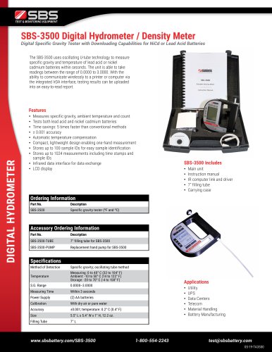 SBS-3500 Digital Hydrometer / Density Meter