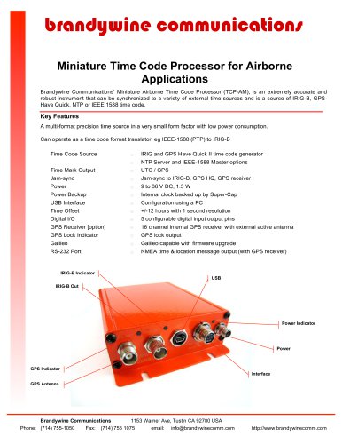 Miniature Airborne Timecode Generator