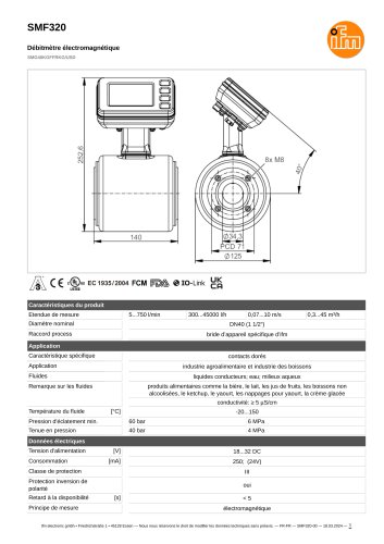 Capteur de débit magnéto-inductif SMF320