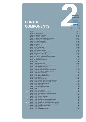 Chapter 2.3 "Control Components RAFIX 22 FS+, FSR, 30 FS+" from the catalog ?Electromechanical Components 2015?