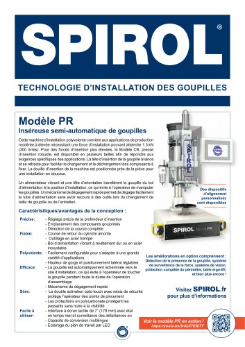 Mod&egrave;le PR - Ins&eacute;reuse Semi-Automatique de Goupilles
