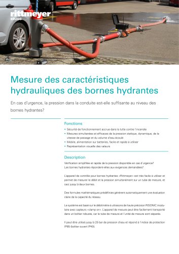 Mesure des caractéristiques hydrauliques des bornes hydrantes