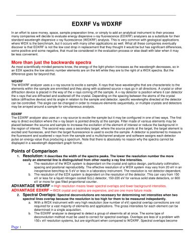 EDXRF Vs WDXRF