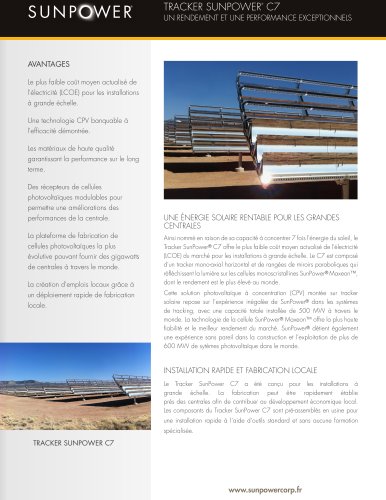 Concentrateur solaire SunPower:C7 tracker