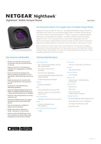 Nighthawk® Mobile Hotspot Route