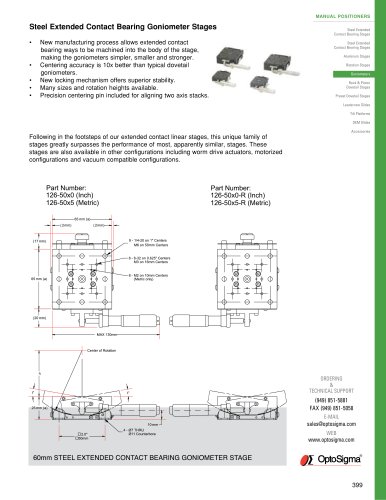 Steel Extended Contact Bearing Goniometer Stages / Goniometer / 126-2010