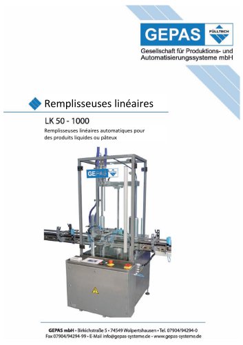 Remplisseuses linéaires LK 50-1000