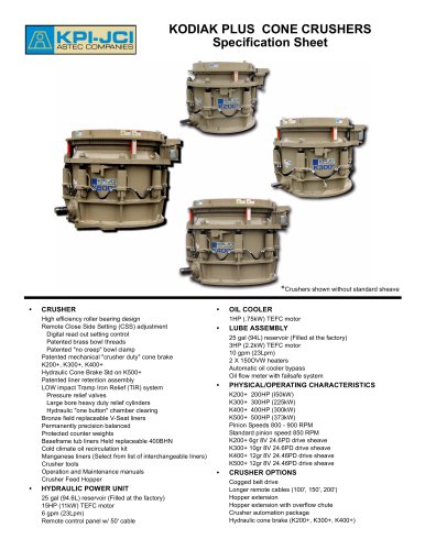 KODIAK PLUS CONE CRUSHERS