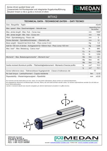 Linear actuator Serie MTV42