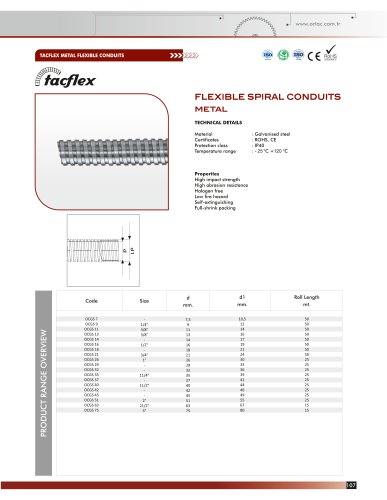 FLEXIBLE SPIRAL CONDUITS METAL