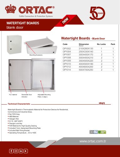 WATERTIGHT BOARDS blank door