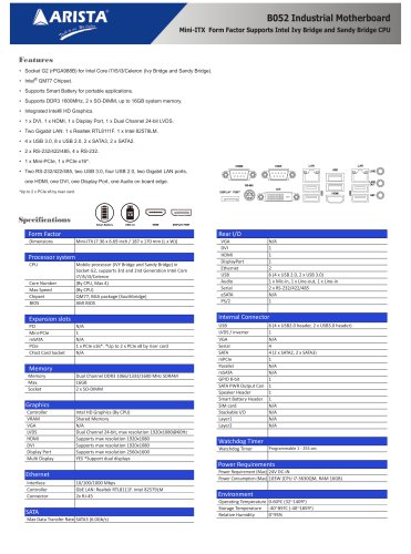 B052 Industrial Motherboard