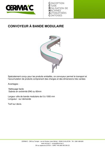 CONVOYEUR À BANDE MODULAIRE