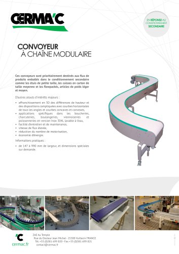 CONVOYEUR À CHAINE MODULAIRE