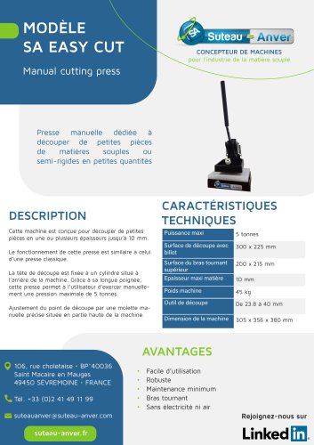 Fiche technique du produit - SA Easy cut FR