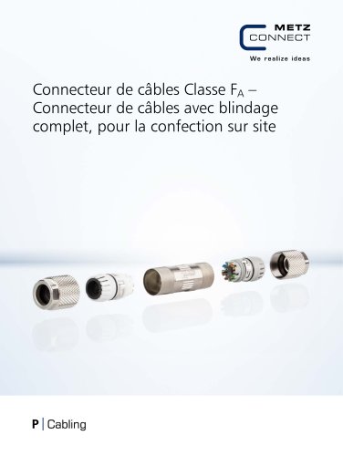 P|Cabling - Connecteur de câbles Classe FA – Connecteur de câbles avec blindage complet, pour la confection sur site