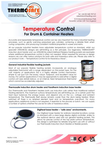 Temperature control For Drum & Container Heaters