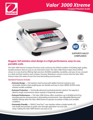 Valor 3000 Xtreme Compact Precision Scales